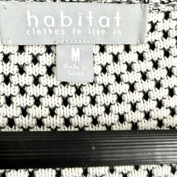 Habitat Sz Medium Black White Wearable Art to Wear Artsy Jacket Blouse Shirt Top - Picture 2 of 8